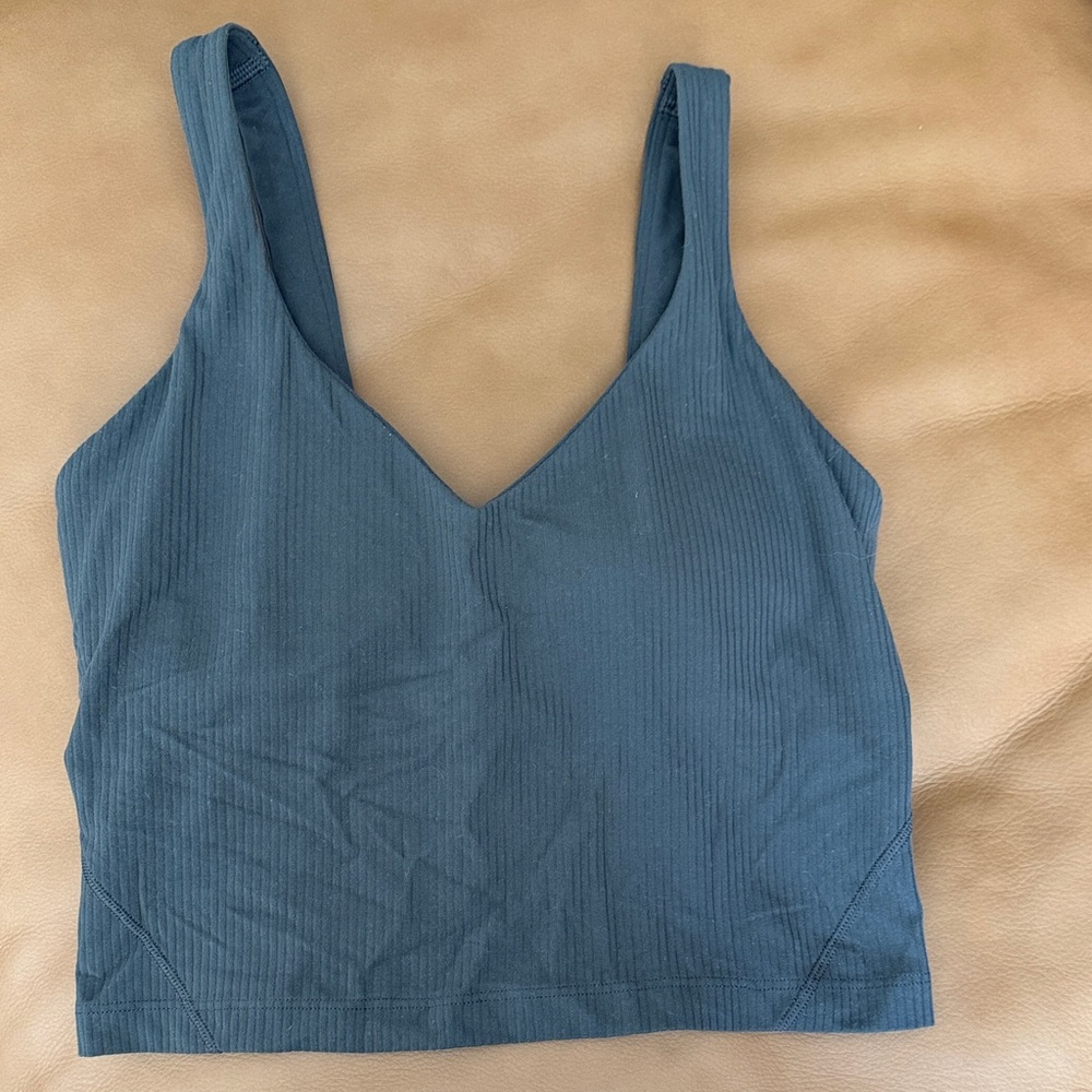 Lululemon Ribbed Cropped Tank Top in Charcoal size 4